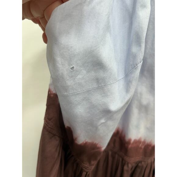 A.L.C. Blair Dip Dye Sky Blue & Brown Halter Neck Fudge Maxi Dress‎ Size 12 FLAW - Picture 11 of 16